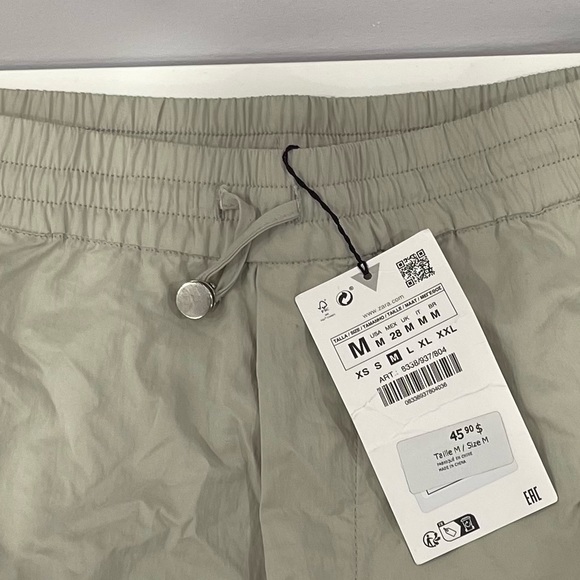 ZARA SILVER GREY NYLON SHORTS - Picture 3 of 4
